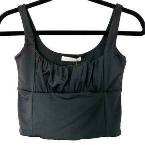 New! | O. Vianca | Black | Shirred / Cropped Top | Women's Small